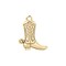 18K Gold PVD Stainless Steel Cowboy Boot Pendant - DIY Charm Necklace Charms & Pendants